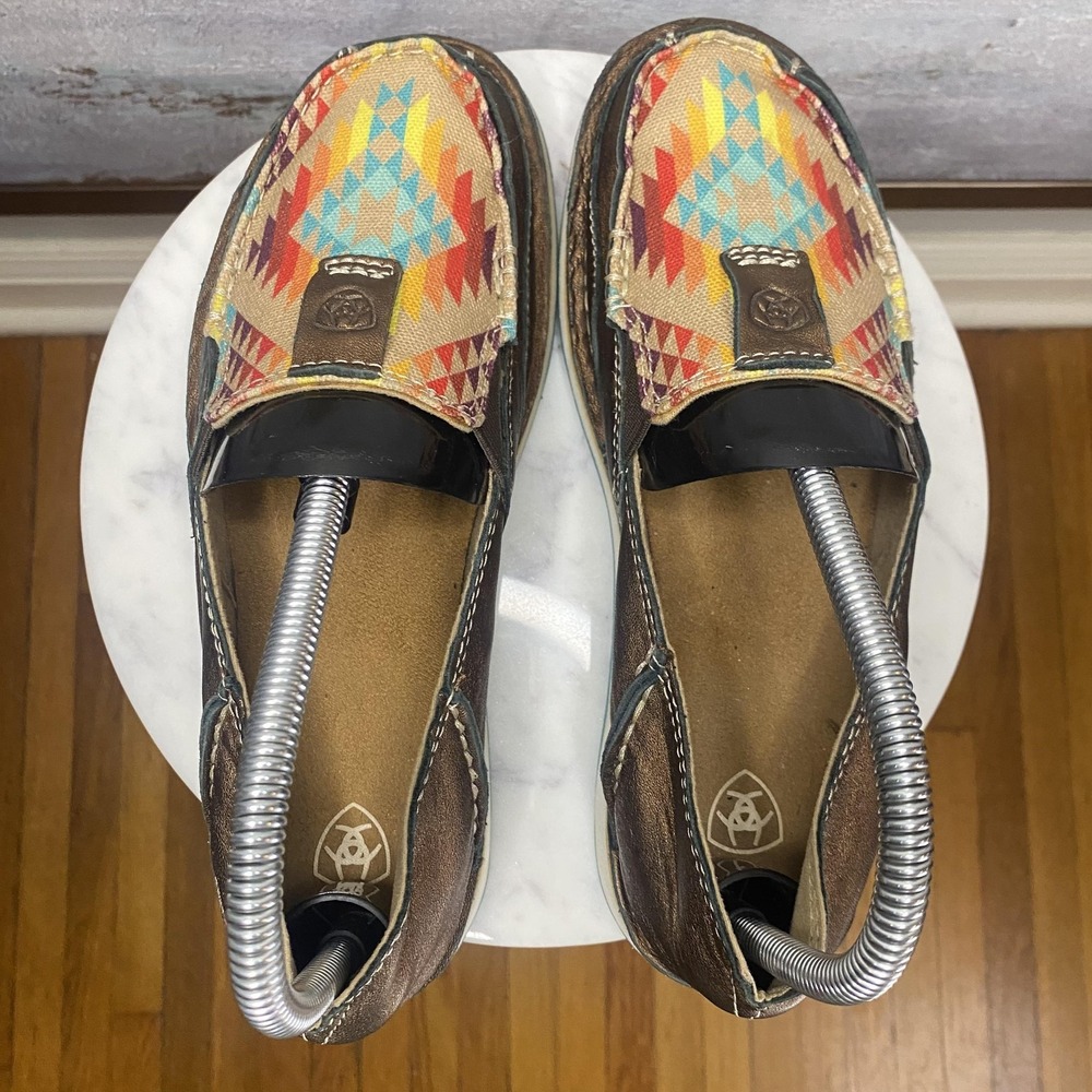 Ariat Cruiser Loafer Shoes Womens Size 7 Multicolor Leather Canvas 10029744 - Picture 7 of 11